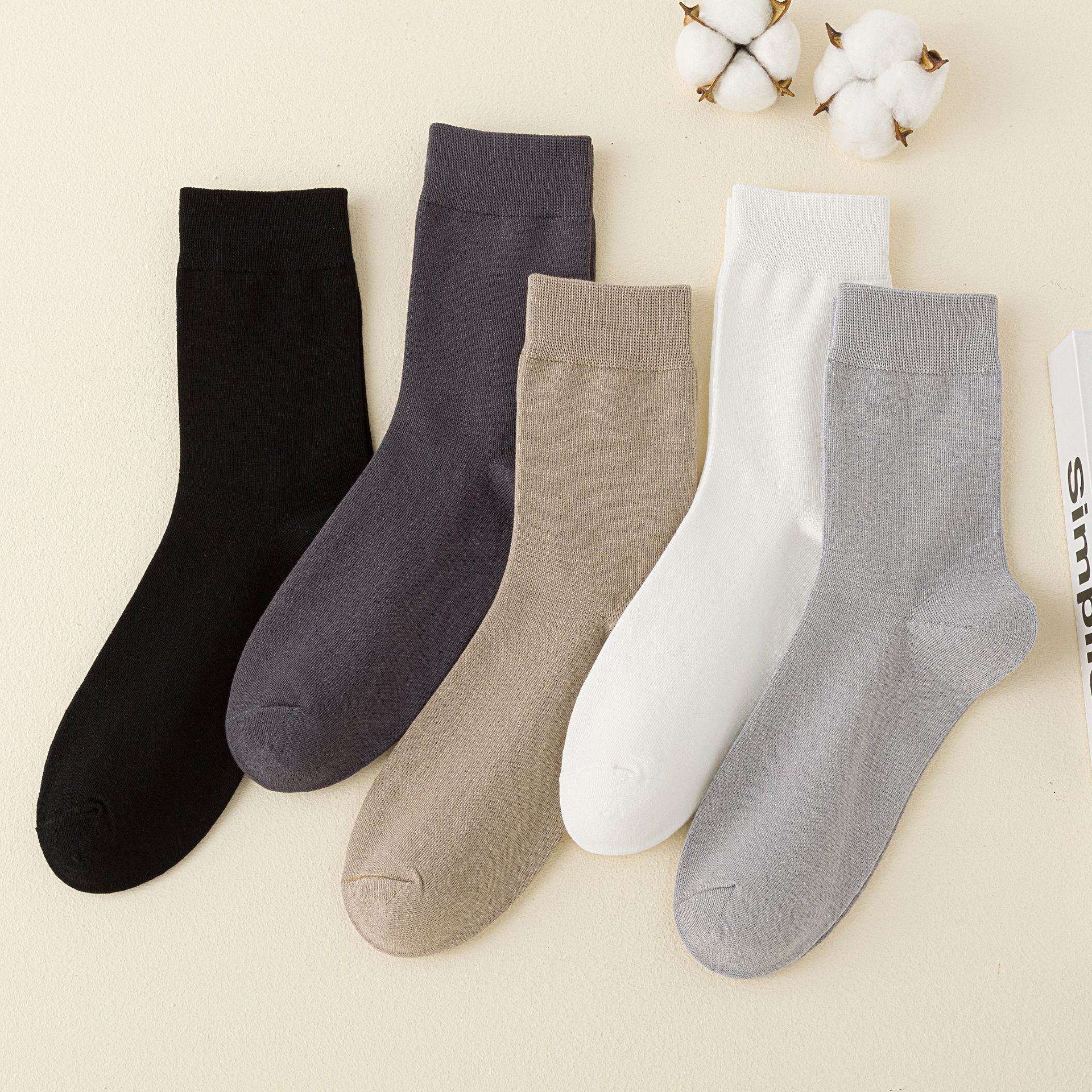 Meias de Algodão Masculinas Meia-Canela