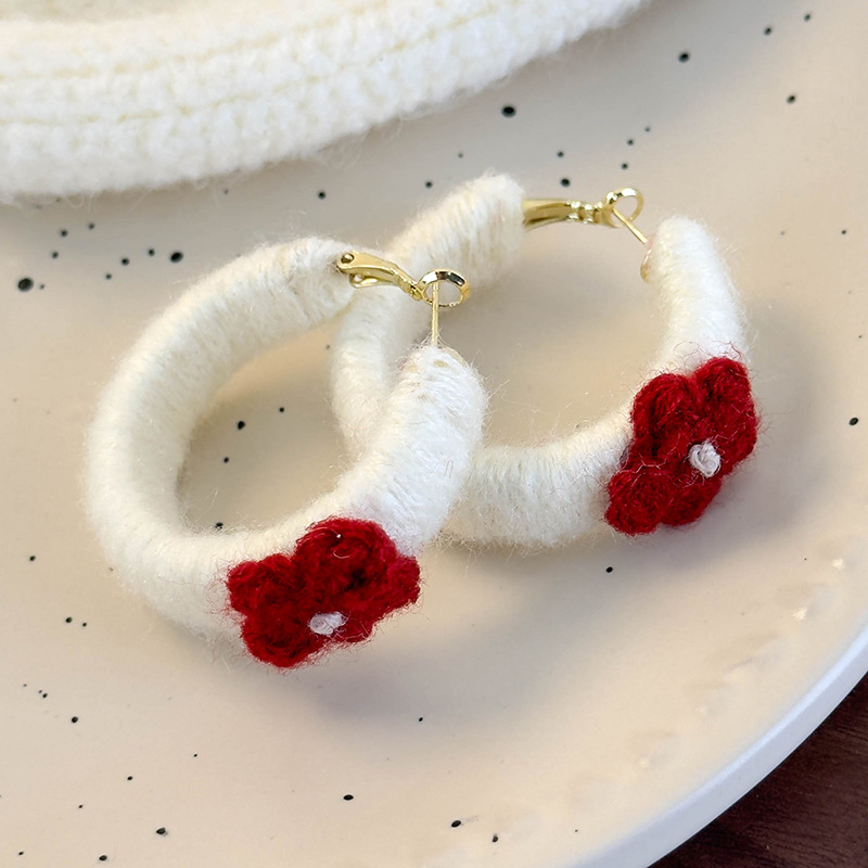 Stickade Blommor Örhängen