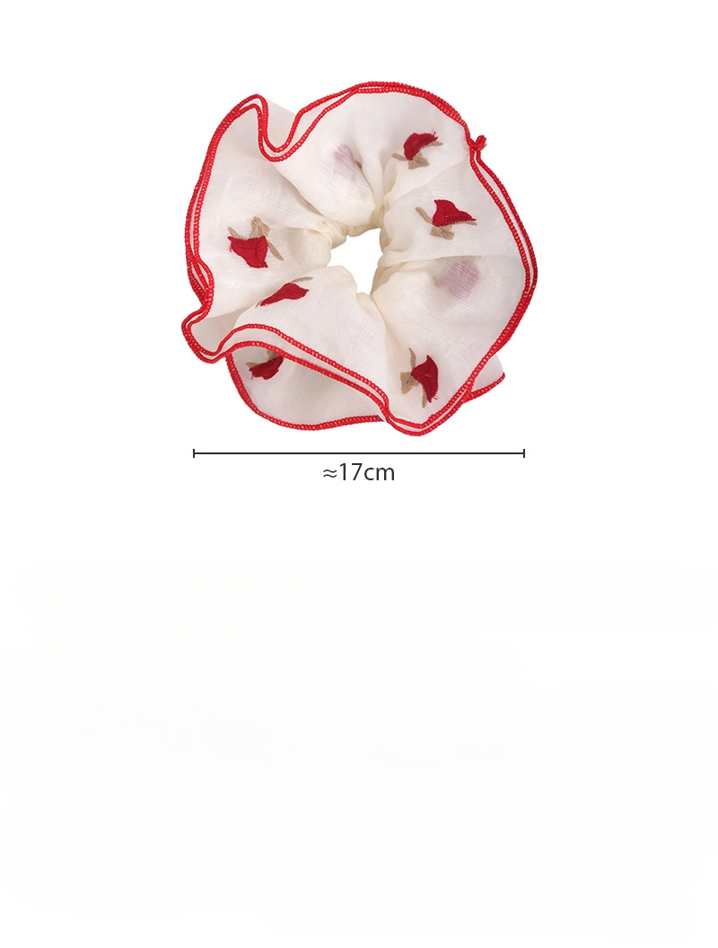 Κόκκινο Κορδόνι Μαλλιών με Κεντημένο Τριαντάφυλλο