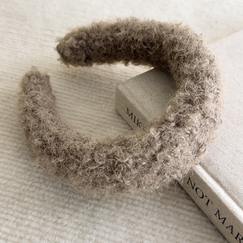 プラッシュラムウールワイドヘアバンド