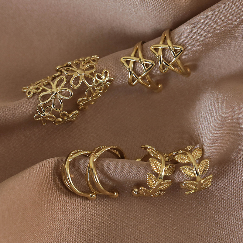 Leaf and Flower Ear Cuffs