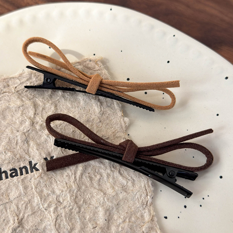 Suede Bow Hair Clip