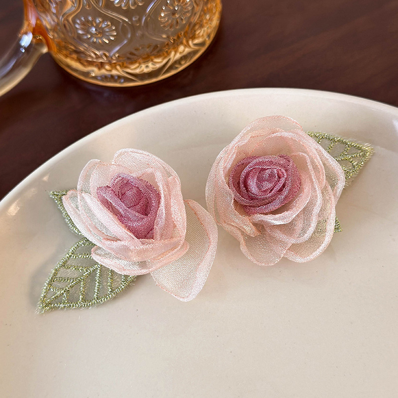 메쉬 플라워 이어링