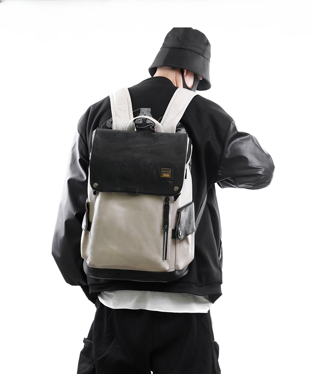 남성 PU 가죽 백팩