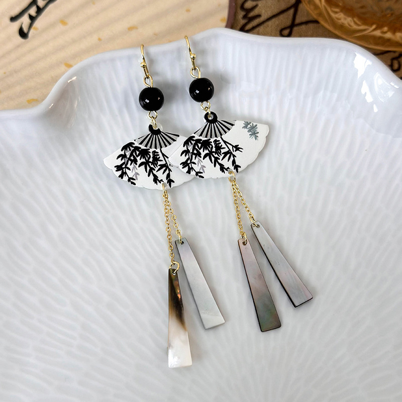 중국풍 나비 꽃 귀걸이