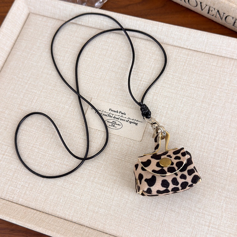 Leopard Print Coin Purse Necklace