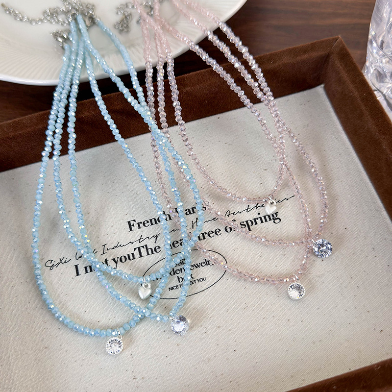 Kristallperlen-Herz-Collier