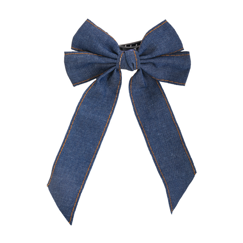Denim Bow Hair Clip