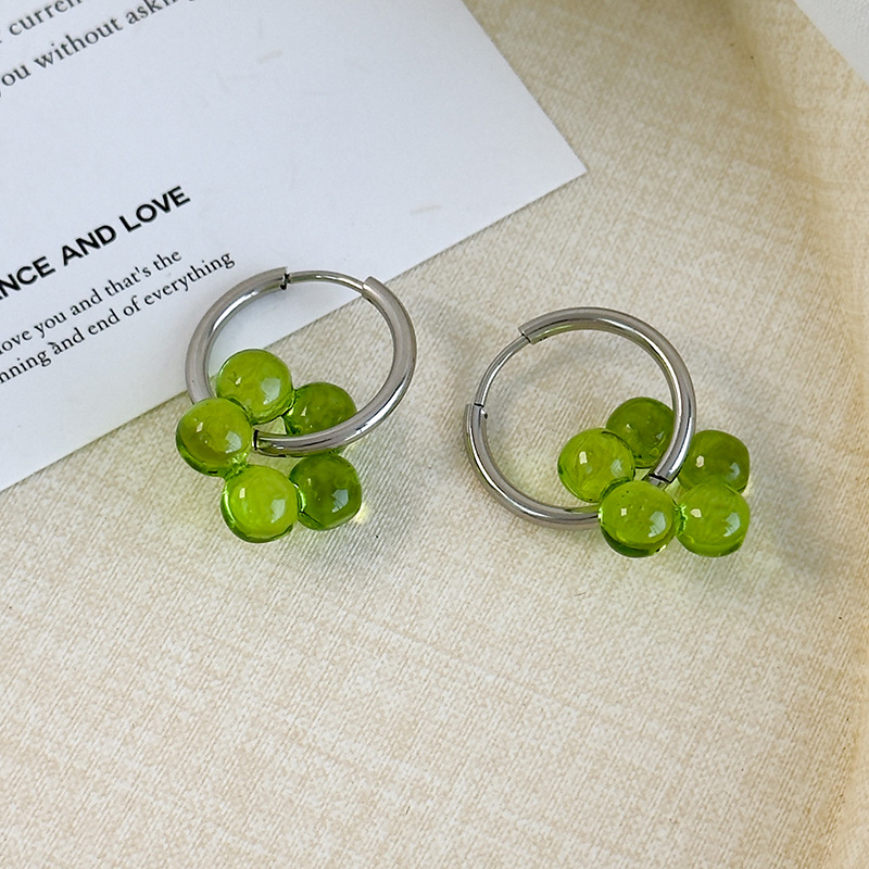 ต่างหูดอกไม้สดน่ารัก