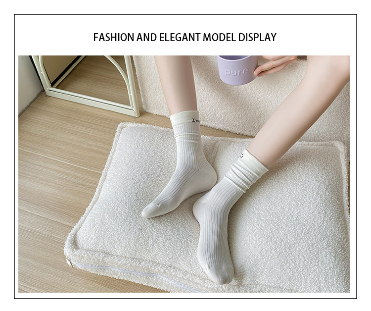 Meias Canelado Preto e Branco