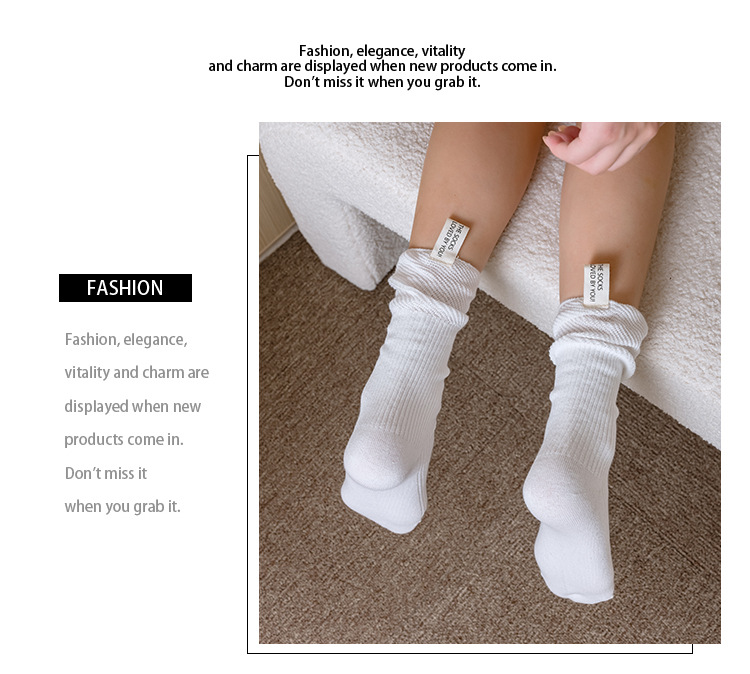 Meias Mid-Calf de Algodão