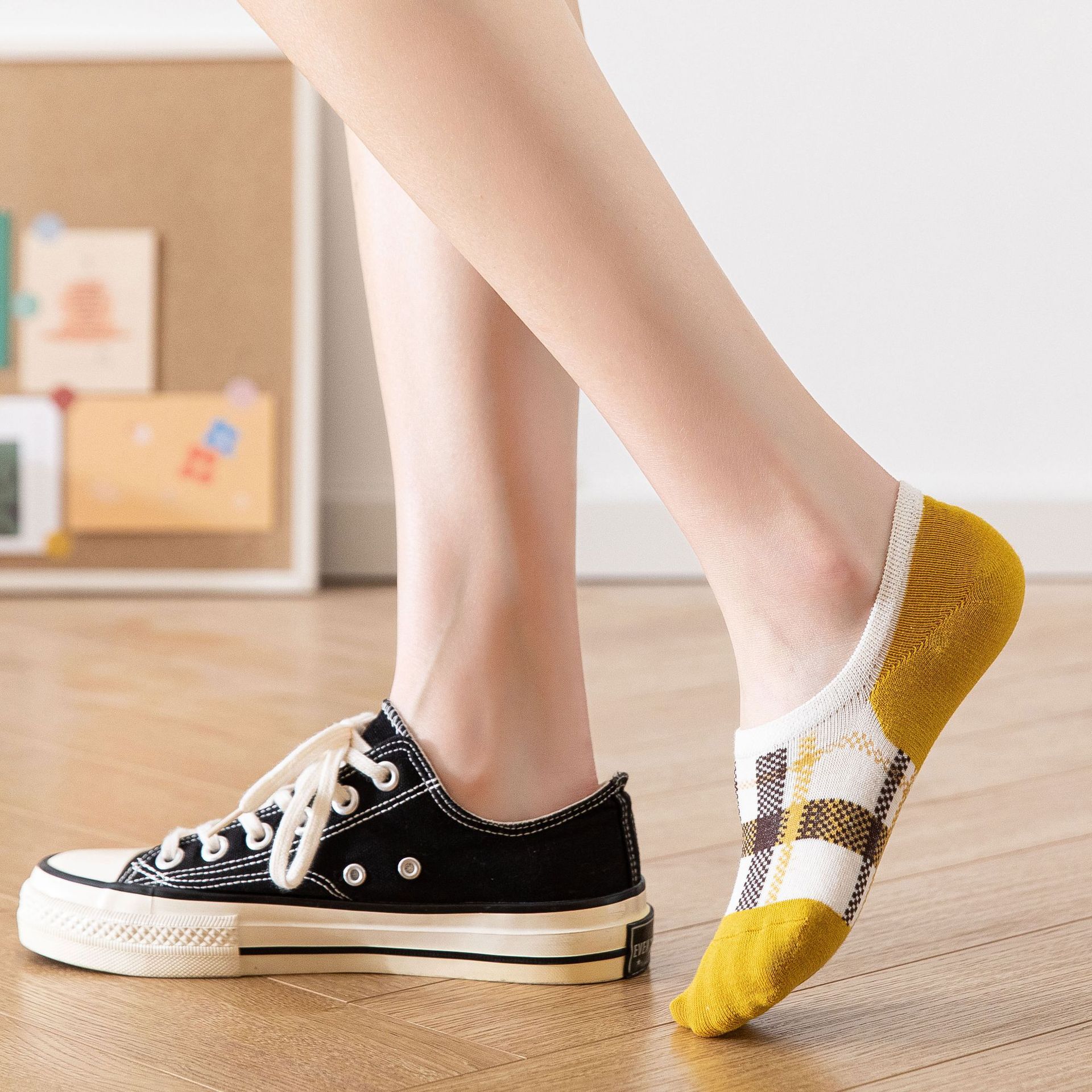 Calzini No-Show a Quadri Donna