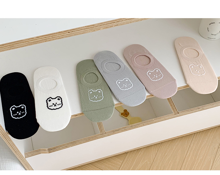 Κάλτσες No-Show με Print Cartoon Αρκούδα