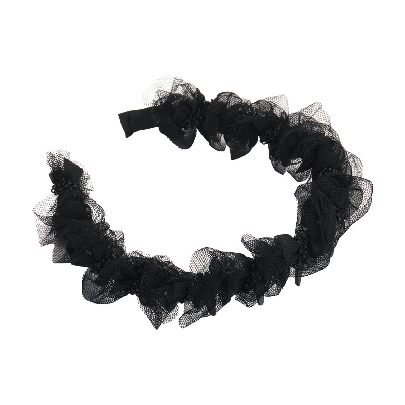 Bandă de Păr Mesh Ruffle Dantelă Mărgele