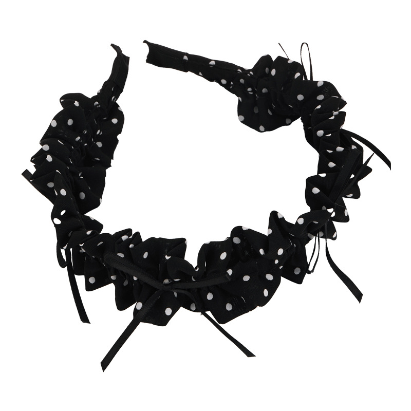 Bandă Lată pentru Păr cu Dots și Volănaș