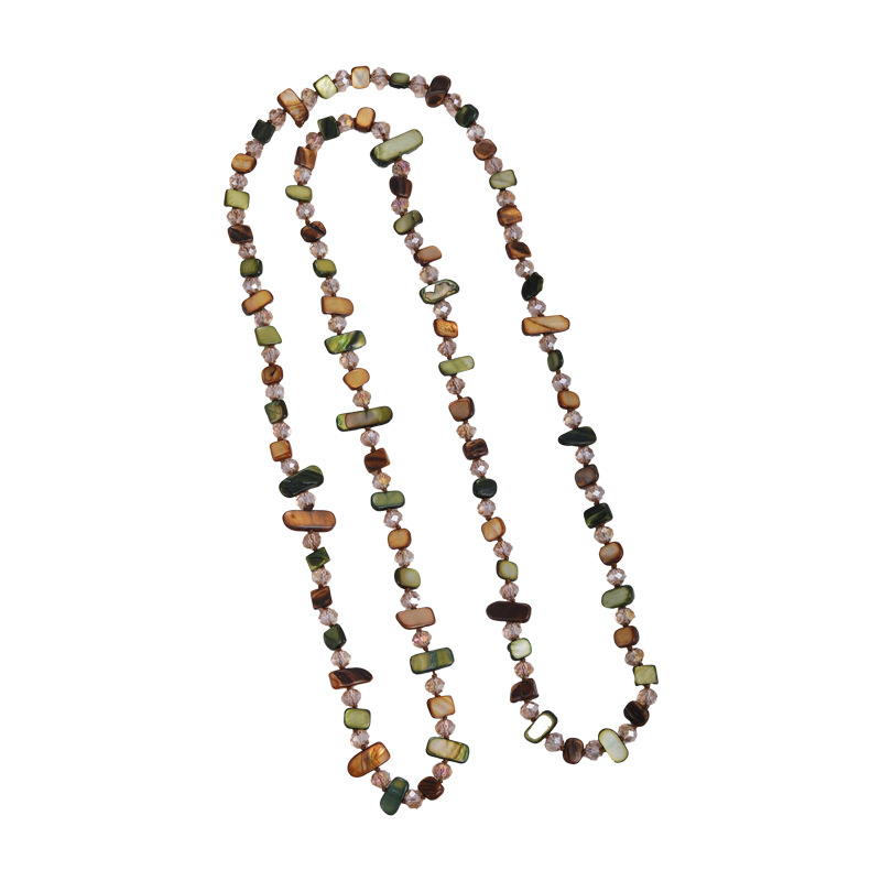 Богемне Зелене Намисто з Ракушкою