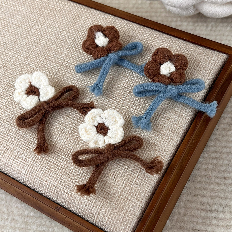 코바늘 진주 꽃 귀걸이