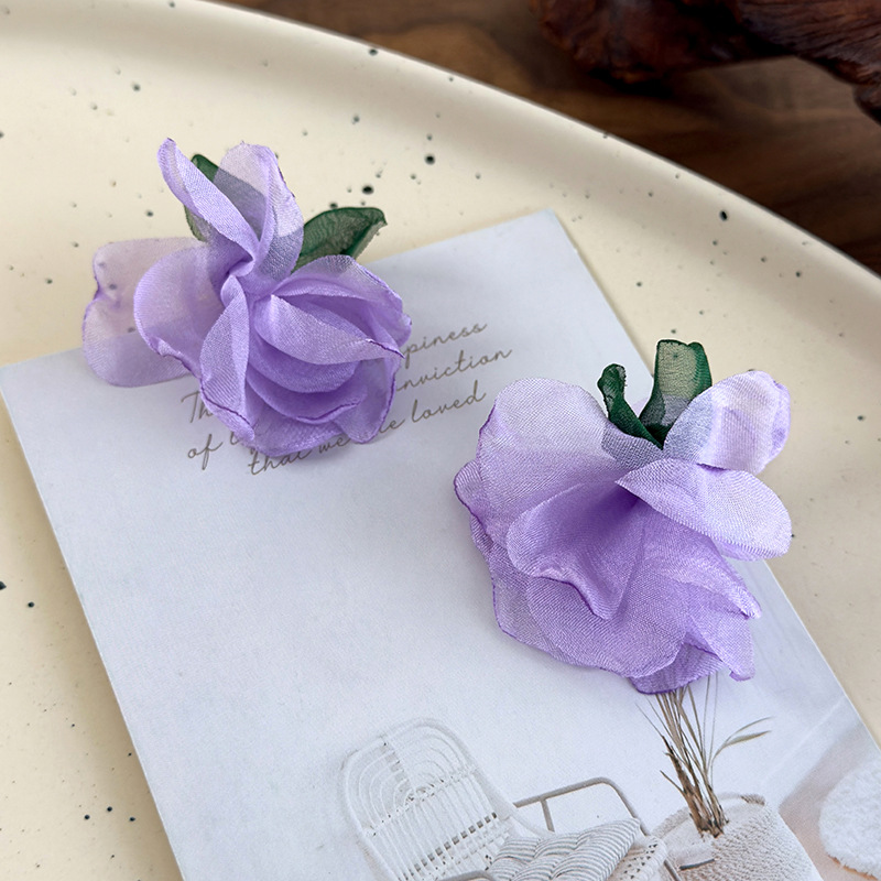 Chiffon Flower Earrings