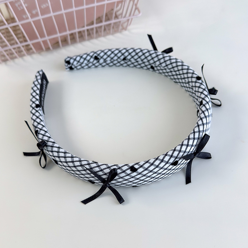 Bandă de Păr cu Fundă în Carouri