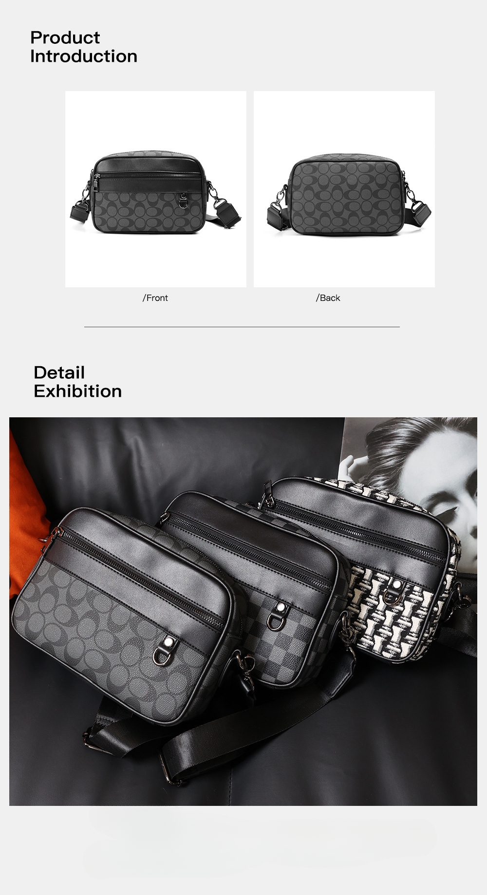 Маленькая Квадратная Сумка-кроссбоди Мужская