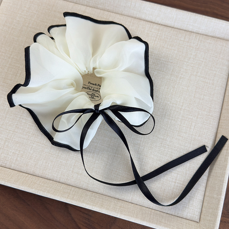 Gumki do Włosów Scrunchie z Siatką i Wstążką