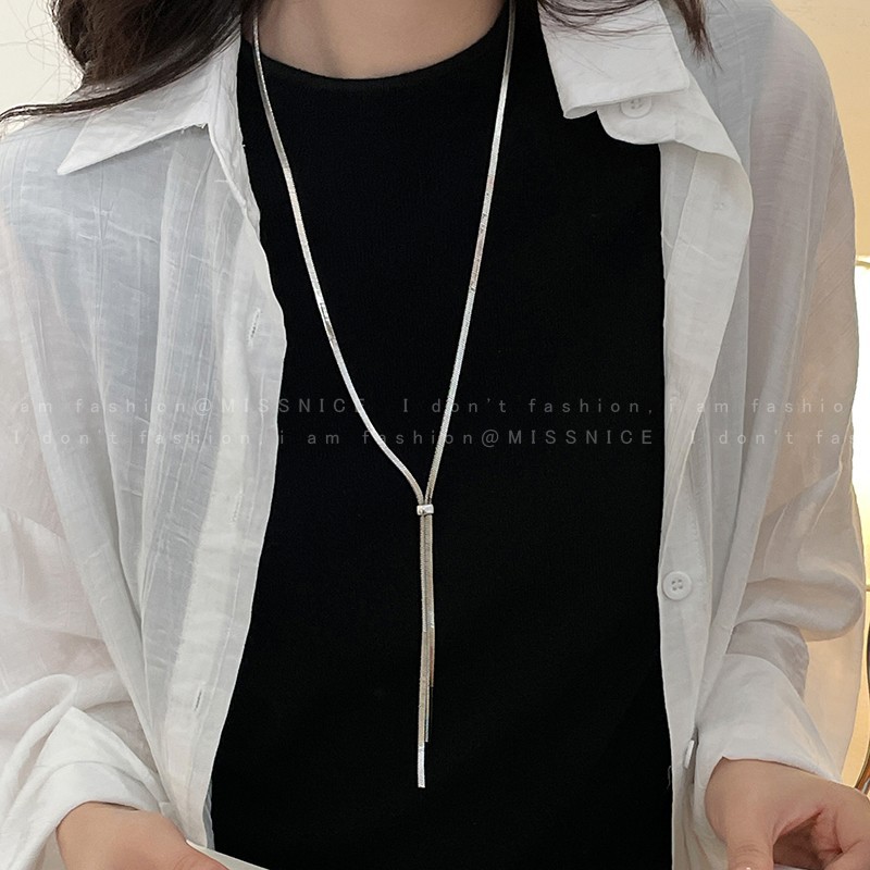 조절 가능한 롱 스네이크 체인 목걸이