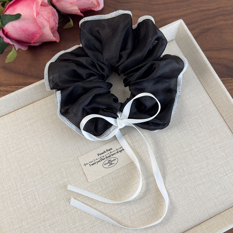 Gumki do Włosów Scrunchie z Siatką i Wstążką