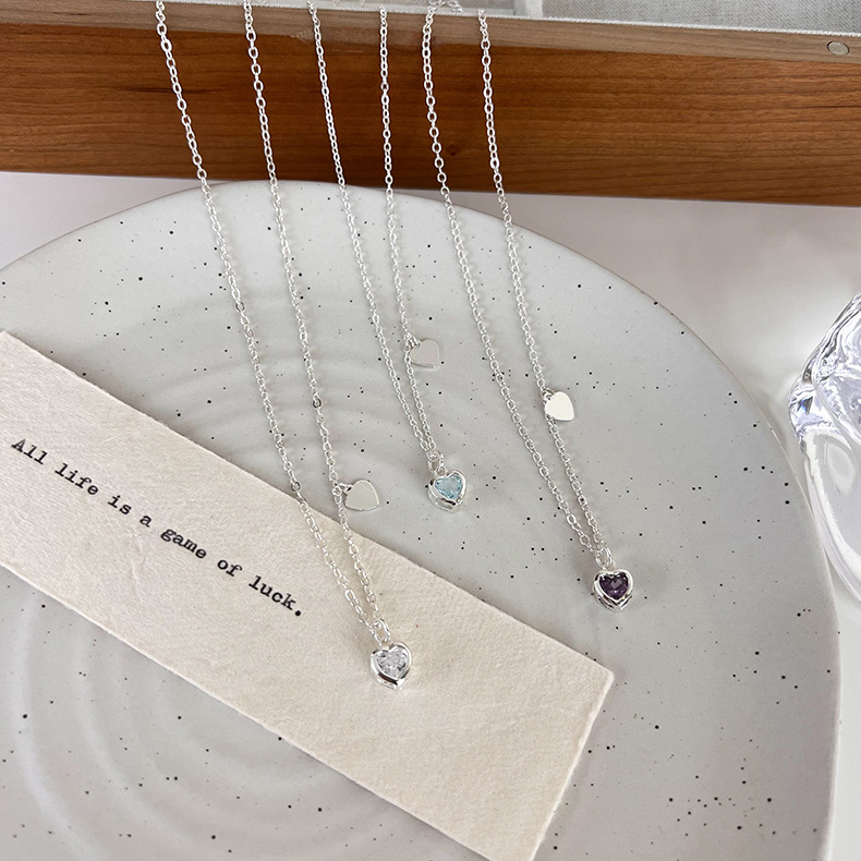 Намисто з Серцем з Кольоровим Цирконієм