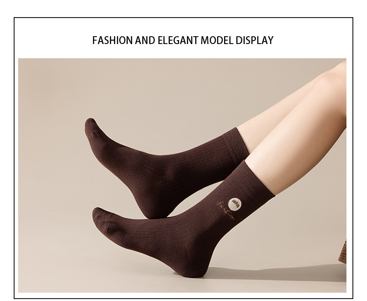 Meias Mid-Calf Bordadas Paris