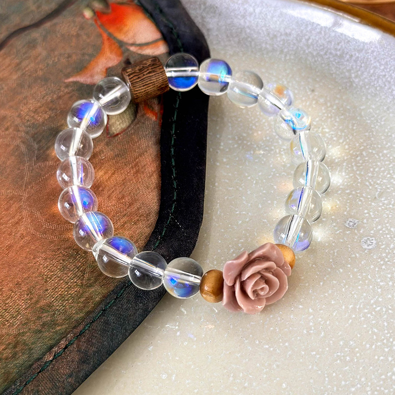 Браслет з намистом Рожевий Туман