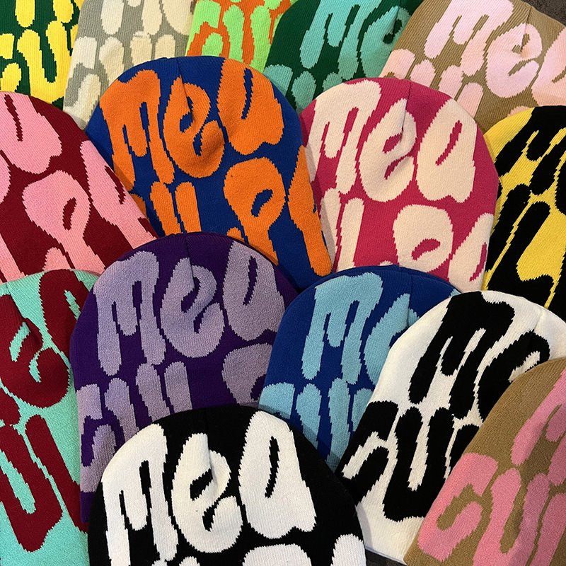 Jacquard Πλεκτό Κασκέτο με Εκτύπωση Αλφαβήτου