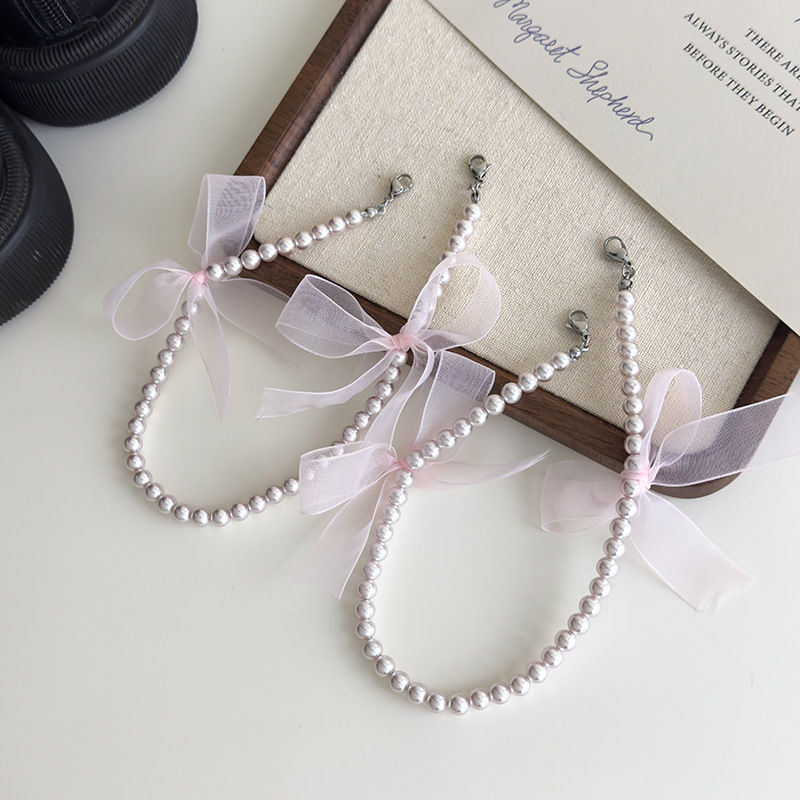 Decoración para Tacones con Lazo de Encaje y Cuentas