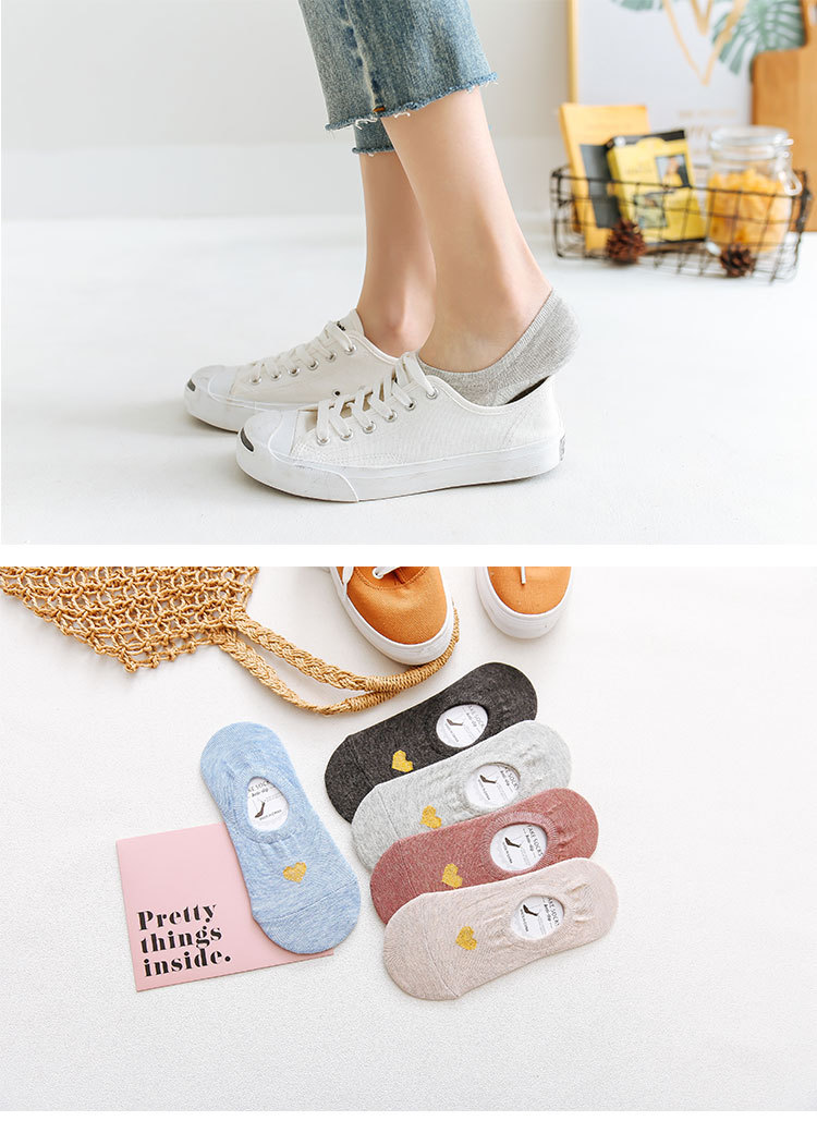 여성용 코튼 노쇼 양말