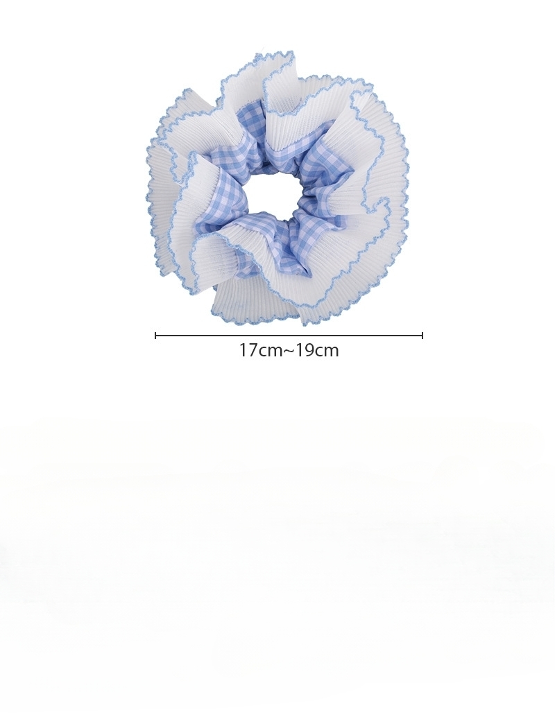 Blå rutig spets scrunchies
