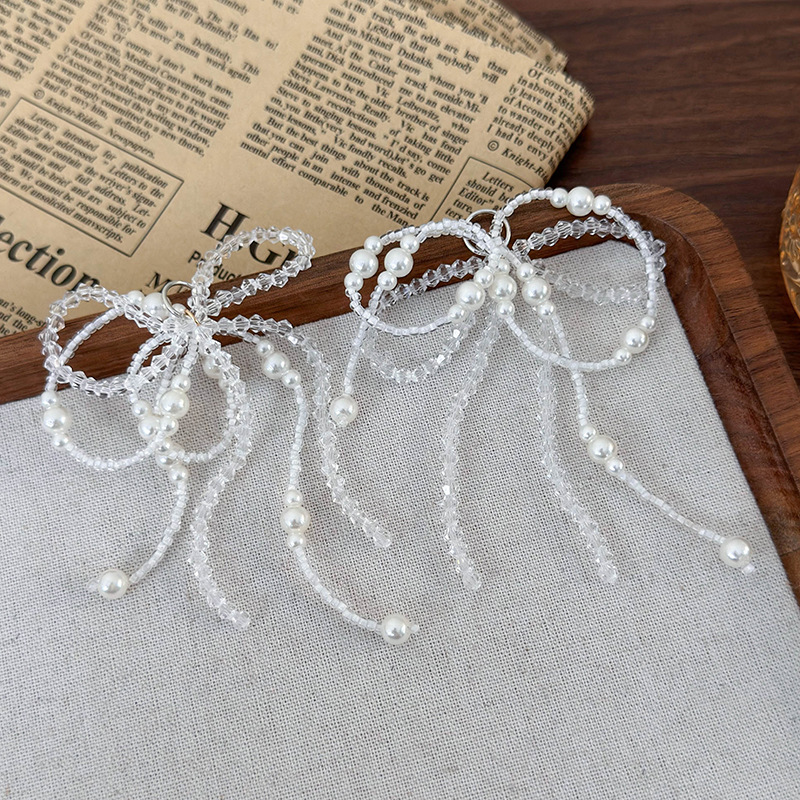 Kryształowe Perłowe Kokardki do Butów