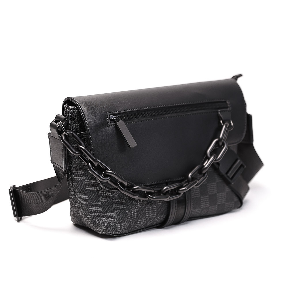 メンズチェック柄クロスボディバッグ