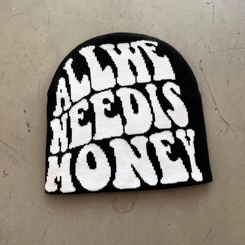 레터 디자인 자카드 비니