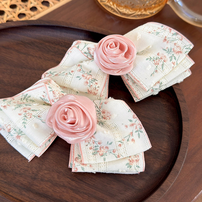 Pince à Cheveux Rose Florale