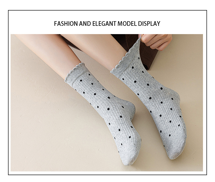 Dámské Krajkové Podkolenky s Tečkami