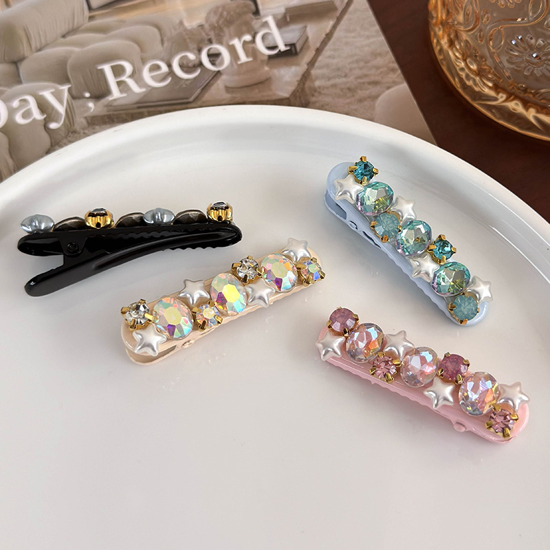 Заколка для волос с блестящей звездой и жемчугом