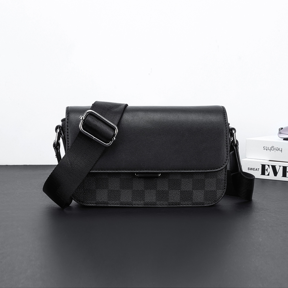 Geantă Crossbody pentru Bărbați cu Carouri