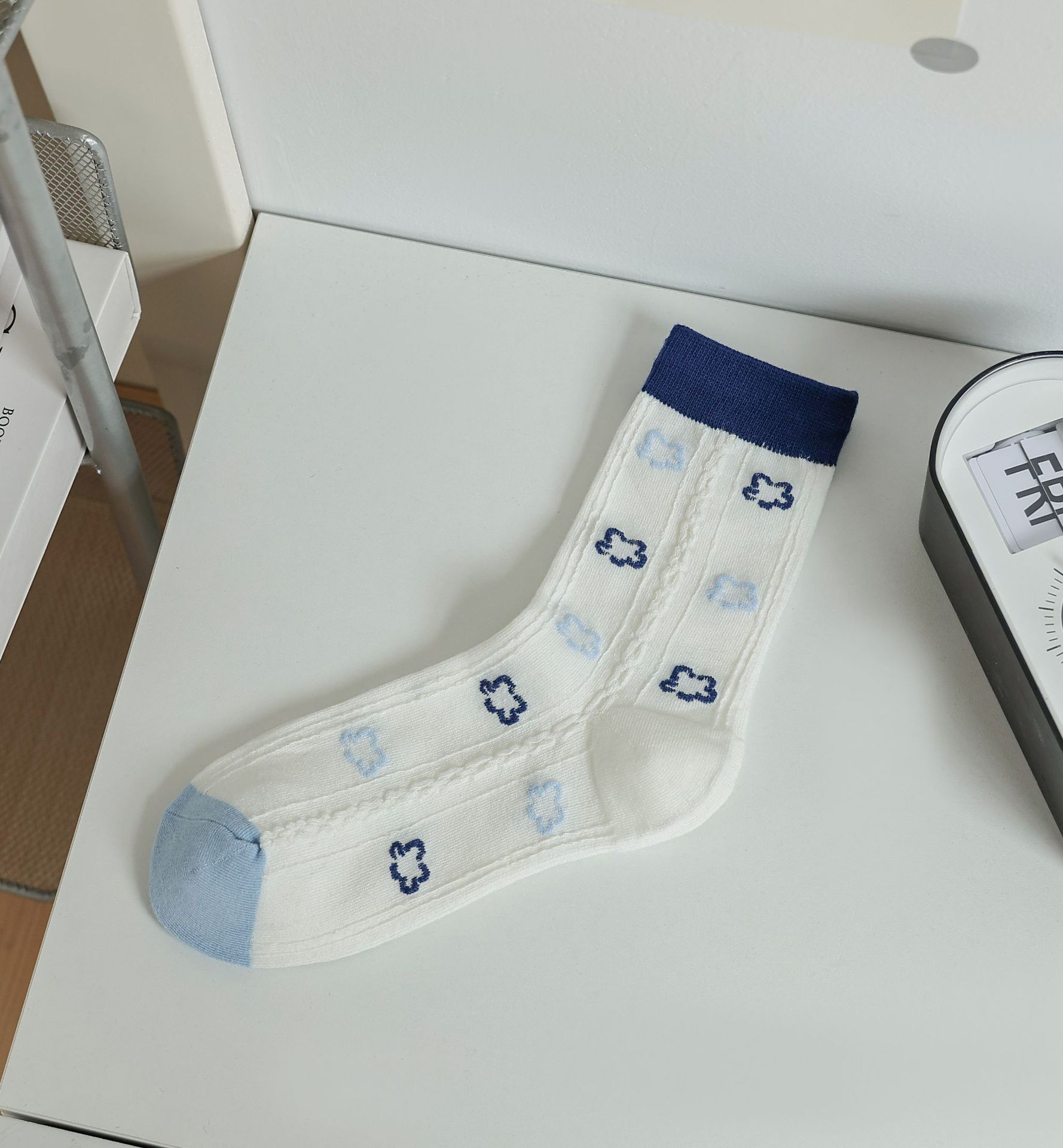 Meias Meia-Altura de Algodão com Letras