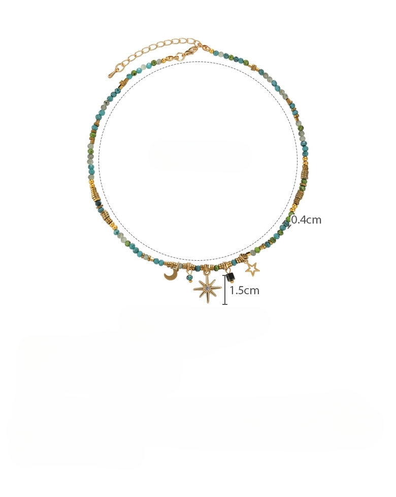 สร้อยคอโบฮีเมียนดอกทานตะวันเรขาคณิต