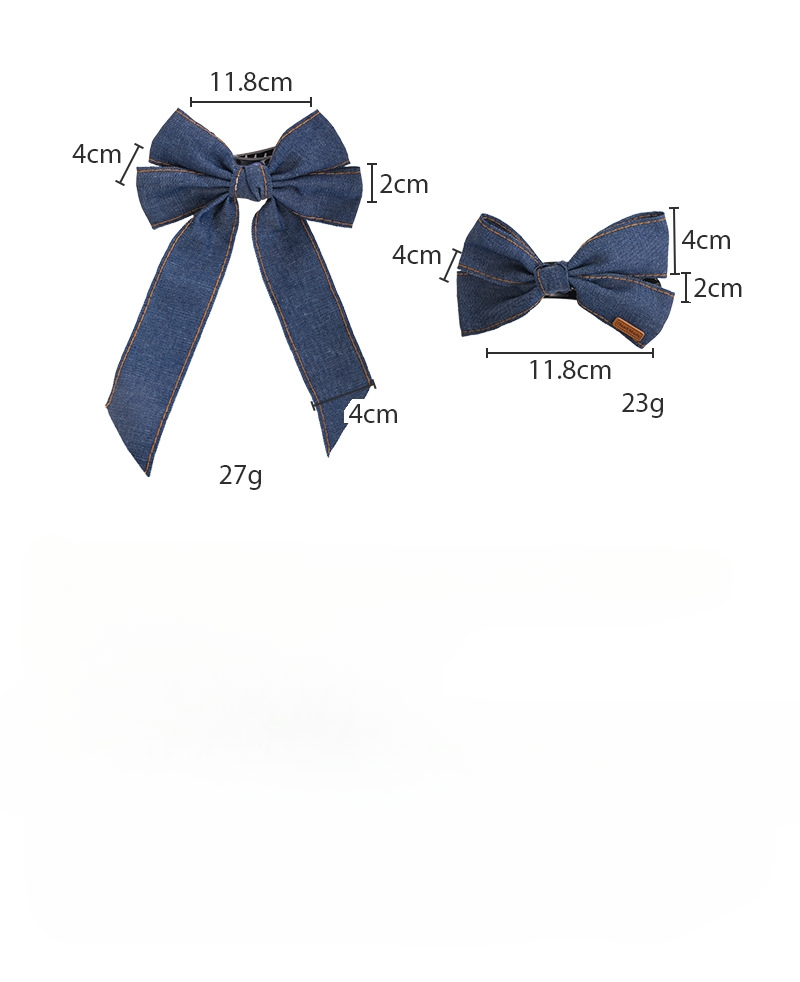 デニムボウリボンヘアクリップ