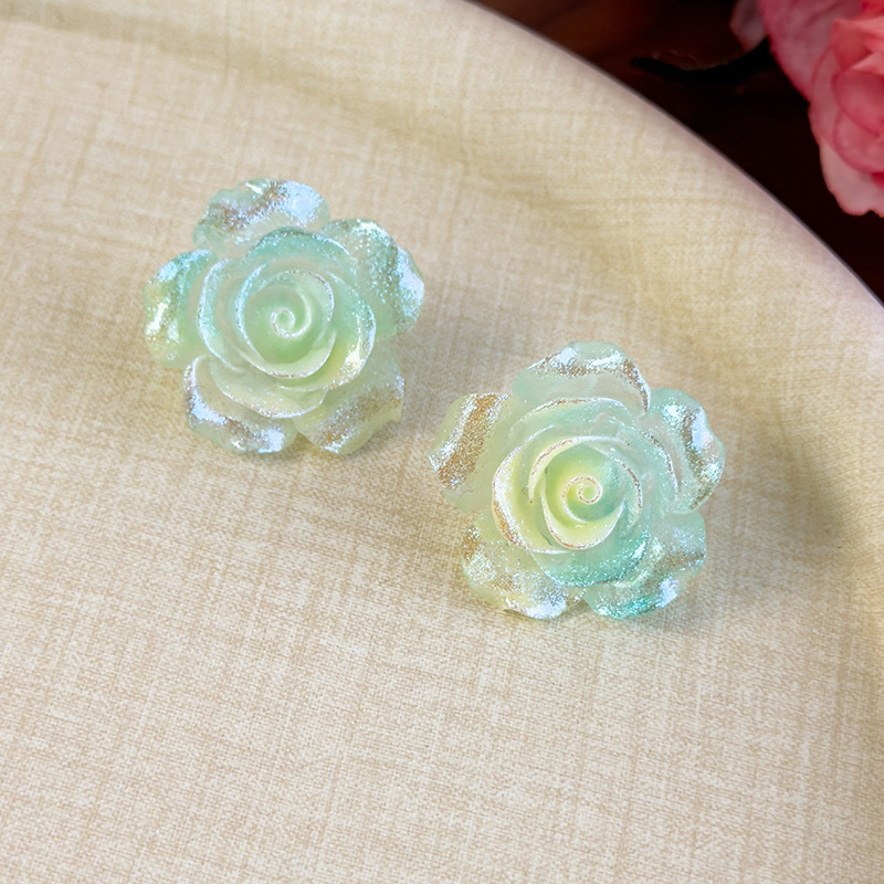 그라데이션 카멜리아 플라워 귀걸이