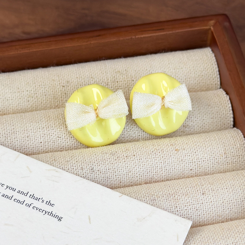 원형 에나멜 귀걸이