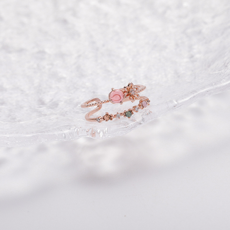 Floral Heart Open Ring