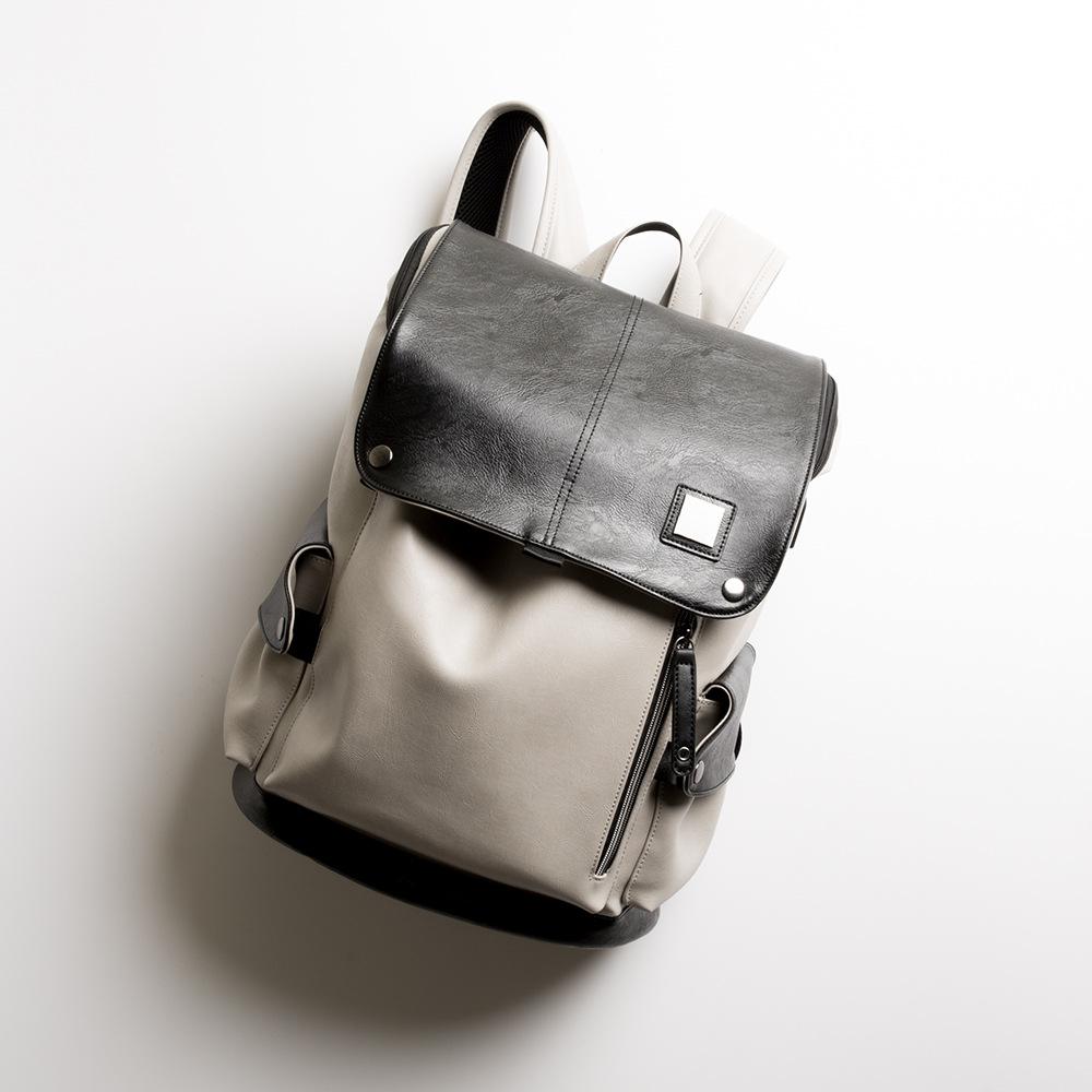 남성 PU 가죽 백팩