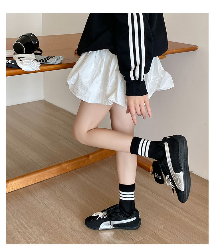 Meias Femininas Meia-Canela Listradas