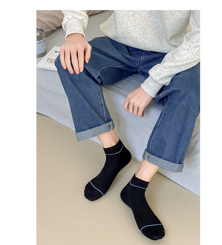 Ανδρικές ριγέ βαμβακερές κάλτσες χωρίς ορατότητα